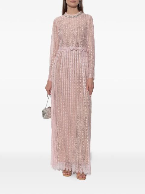 Self-Portrait open-work long-sleeve dress - Pink - zdjęcie produktu nr 2