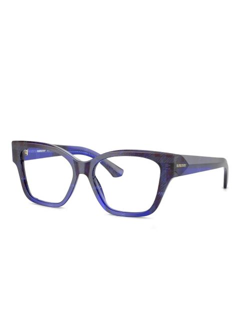 Burberry Eyewear check-pattern square-frame glasses - Blue - zdjęcie produktu nr 2