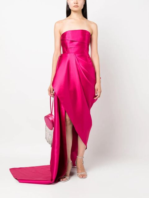 Solace London The Raya draped satin gown - Pink - zdjęcie produktu nr 2
