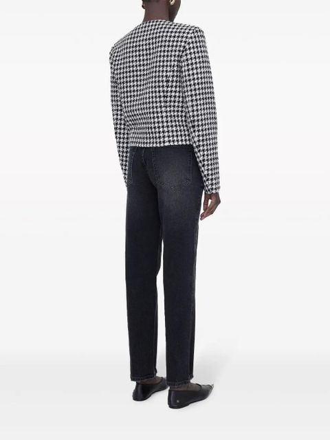 ANINE BING Cara houndstooth-pattern blazer - Black - zdjęcie produktu nr 2