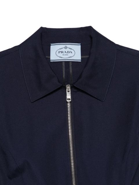 Prada zip-up belted dress - Blue