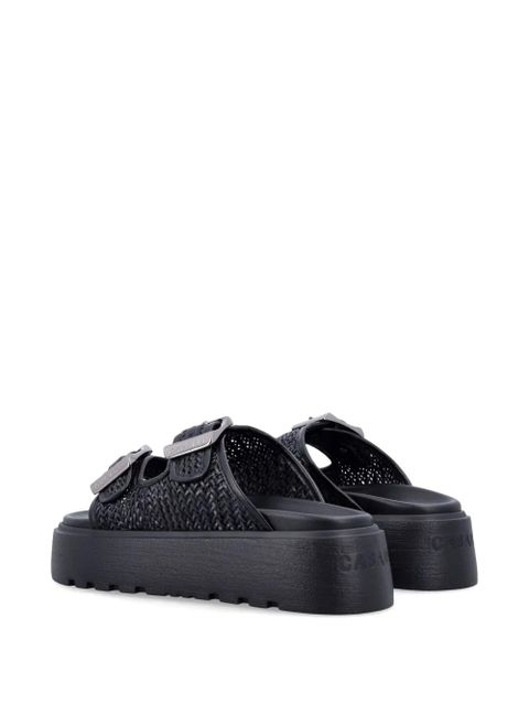 Casadei Birkly plaid-embellished platform sandals - Black - zdjęcie produktu nr 2