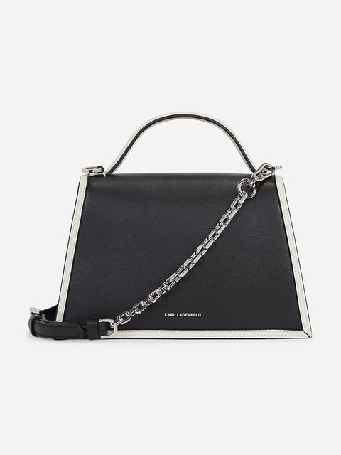 Karl Lagerfeld torebka skórzana K/SIGNATURE kolor czarny A1W30224 - zdjęcie produktu nr 2