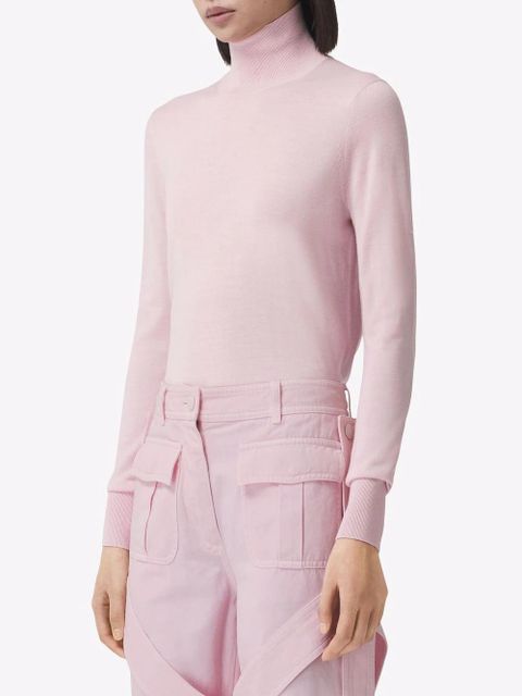 Burberry monogram plaque roll-neck jumper - Pink