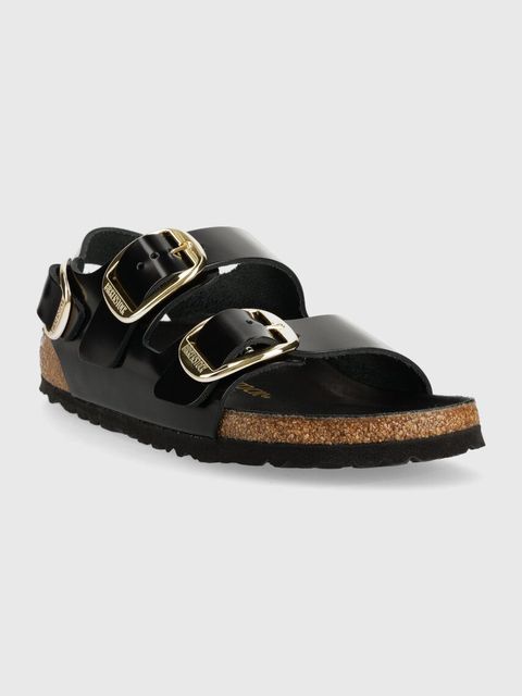 Birkenstock sandały skórzane Milano damskie kolor czarny 1024211 - zdjęcie produktu nr 2