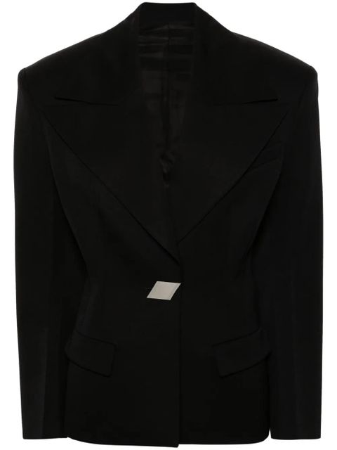 The Attico single-breasted maxi-shoulders blazer - Black - zdjęcie produktu nr 1