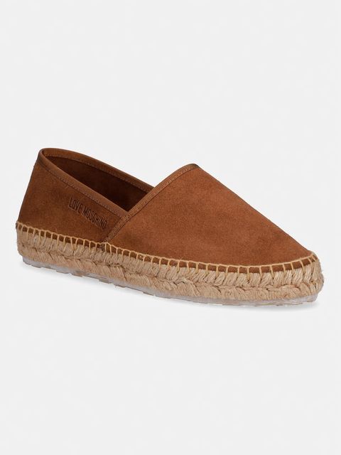 Love Moschino espadryle na płaskim obcasie damskie zamszowe - zdjęcie produktu nr 2