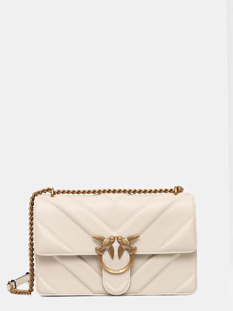 Pinko torebka skórzana kolor beżowy 104549 A2OS - zdjęcie produktu nr 1