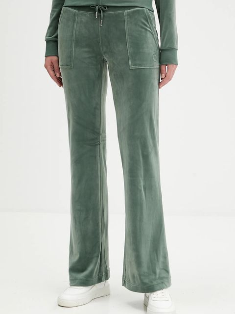 Juicy Couture spodnie dresowe kolor zielony gładkie JCSEBJ001 - zdjęcie produktu nr 1