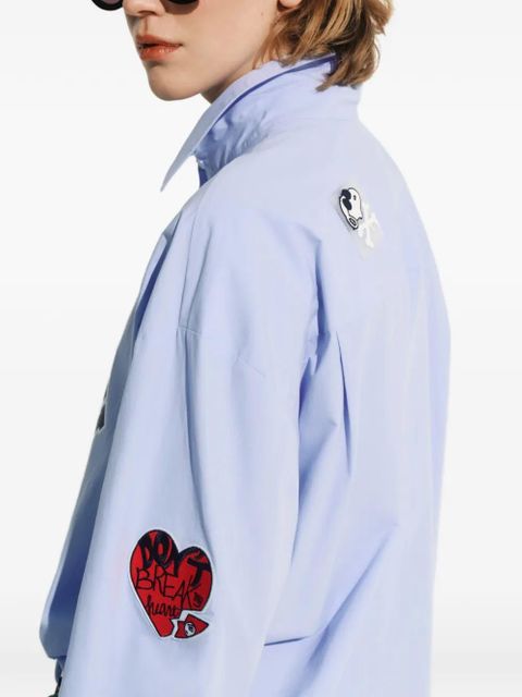 Essentiel Antwerp Peanuts patch-detail shirt - Blue