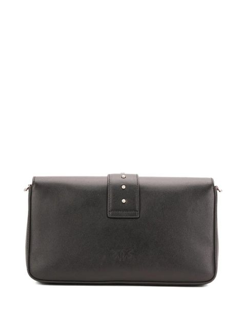 PINKO studded bird-detail leather shoulder bag - Black