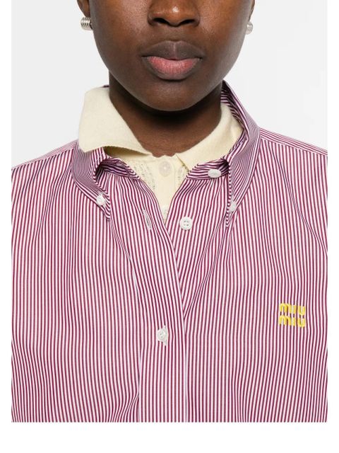 Miu Miu striped buttoned shirt - Red