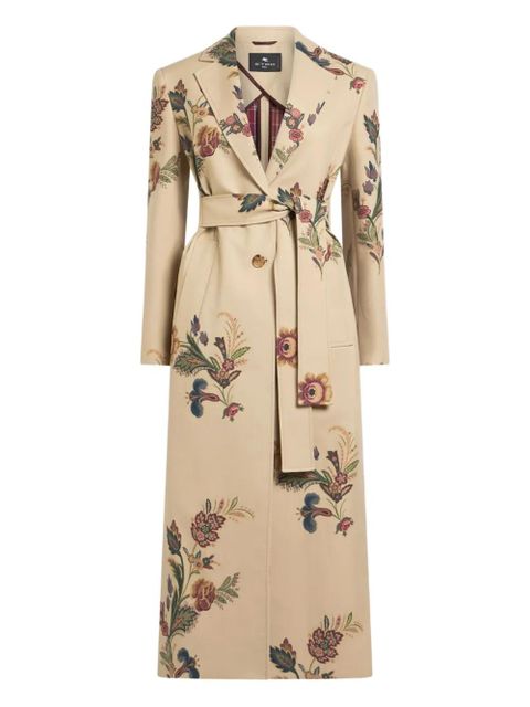 ETRO floral-print belted coat - Neutrals - zdjęcie produktu nr 1