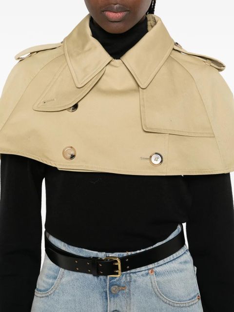 Burberry collared buttoned cropped jacket - Neutrals