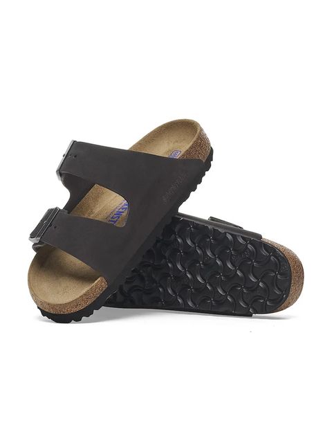 Birkenstock klapki nubukowe Arizona SFB kolor czarny 1019035