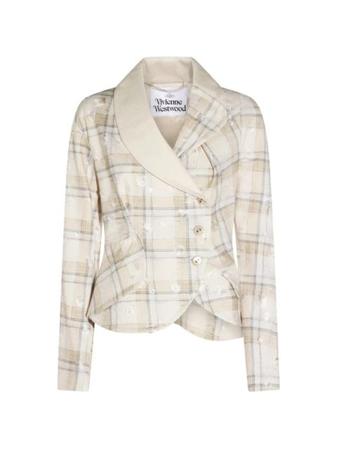 Vivienne Westwood plaid buttoned blazer - Neutrals - zdjęcie produktu nr 1