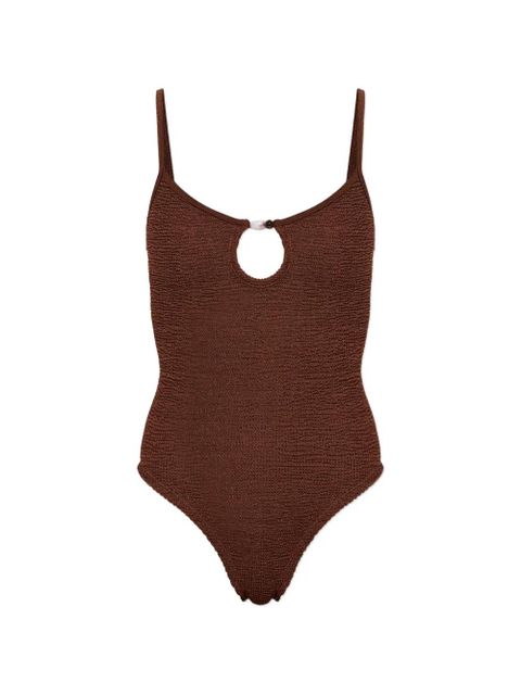 Hunza G Mia beaded crinkle swimsuit - Brown - zdjęcie produktu nr 1