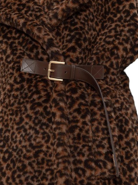 Max Mara Newabavo belted-fastening animal-pattern jacket - Brown