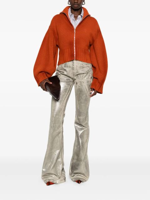 The Attico zip-front ribbed cardigan - Orange - zdjęcie produktu nr 2