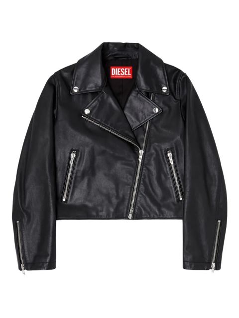 Diesel zip-up leather jacket - Black - zdjęcie produktu nr 1