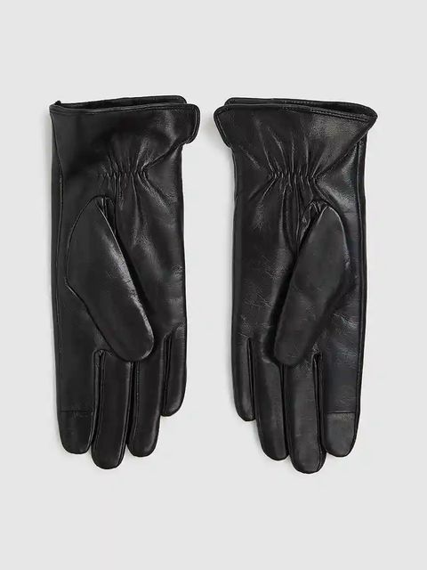 Karl Lagerfeld rękawiczki skórzane K/AUTOGRAPH damskie kolor czarny A4W33017