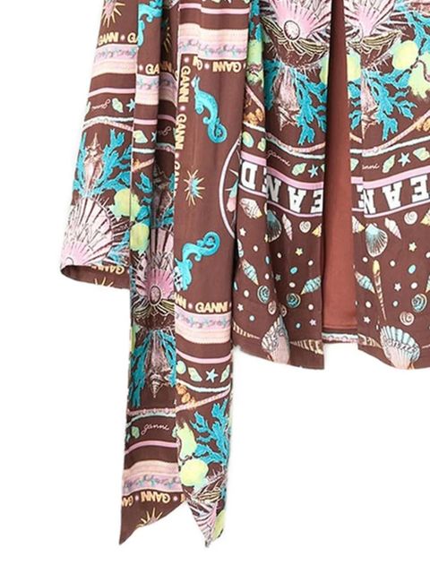 GANNI printed midi dress - Brown - zdjęcie produktu nr 2