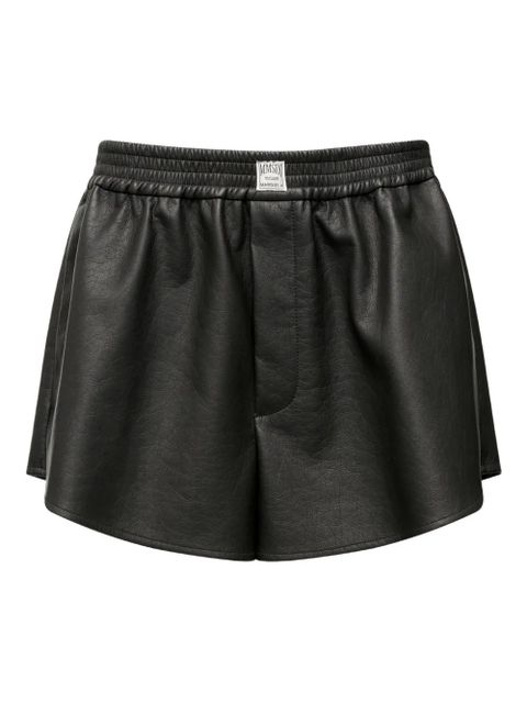 MM6 Maison Margiela elasticated-waist faux-leather shorts - Black - zdjęcie produktu nr 1