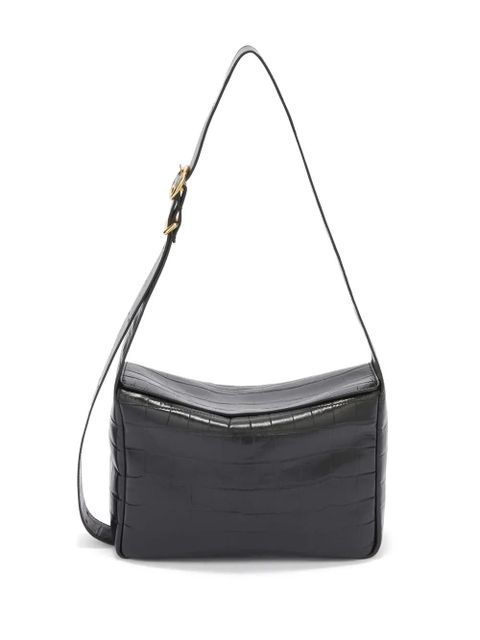 Jil Sander crocodile-embossed leather crossbody bag - Black - zdjęcie produktu nr 1