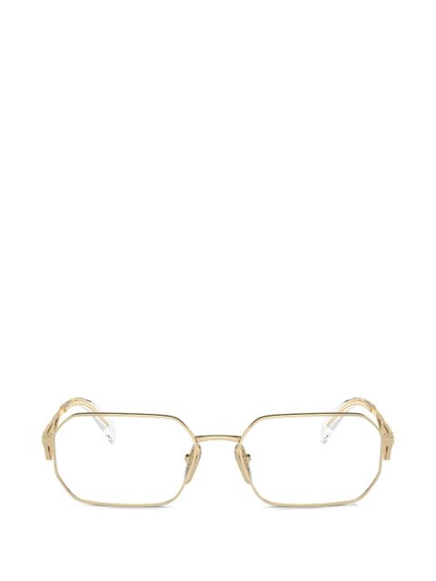 Prada Eyewear geometric logo glasses - Gold - zdjęcie produktu nr 1
