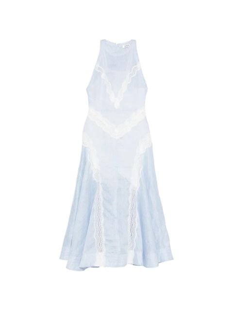 SANDRO lace striped midi dress - Blue - zdjęcie produktu nr 1