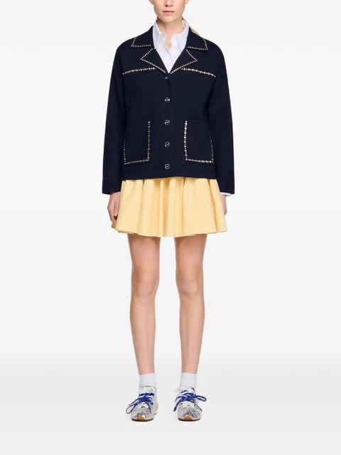 SANDRO stud-embellished cardigan - Blue - zdjęcie produktu nr 2