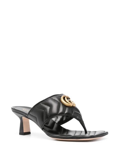 Gucci 60mm Double G leather sandals - Black - zdjęcie produktu nr 2