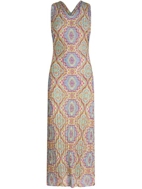 ETRO medallion-print pleated midi-dress - Blue - zdjęcie produktu nr 1
