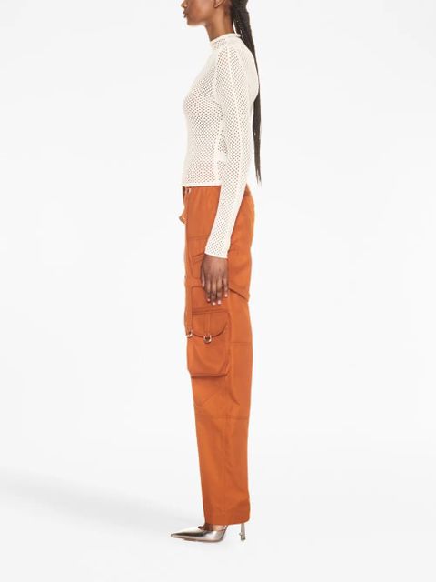 Off-White OFF-logo open-knit top - Neutrals