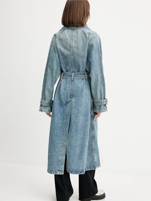 Hugo Blue płaszcz jeansowy kolor niebieski 50541545