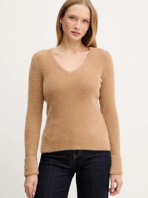 Morgan sweter MOOVE damski kolor brązowy lekki MOOVE