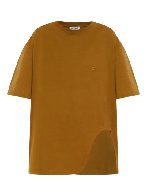 The Attico embroidered side-slit T-shirt - Brown - zdjęcie produktu nr 1