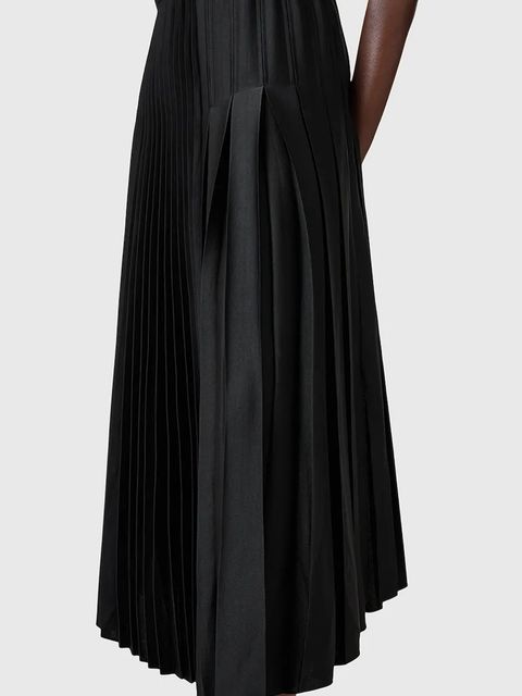 AllSaints sukienka i t-shirt JAX kolor czarny maxi rozkloszowana W326DB