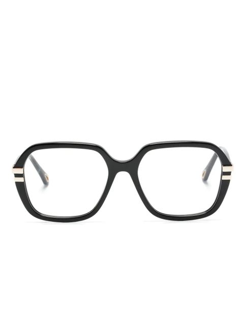 Chloé Eyewear logo-lettering square-frame glasses - Black - zdjęcie produktu nr 1