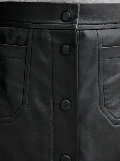 MUNTHE spódnica skórzana LOCUS kolor czarny mini prosta 253123325303