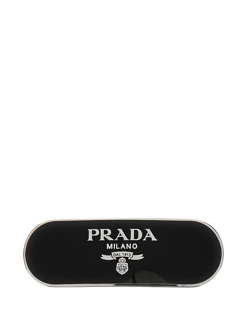Prada logo-lettering hair clip - Black - zdjęcie produktu nr 1