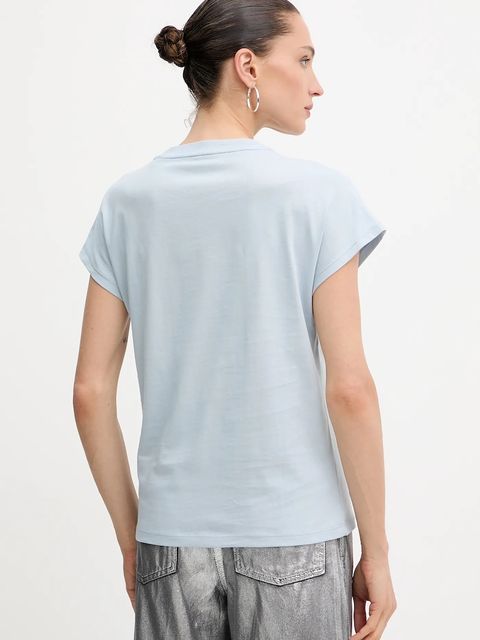 Guess t-shirt bawełniany 4G damski kolor niebieski W5YI14 I3Z14