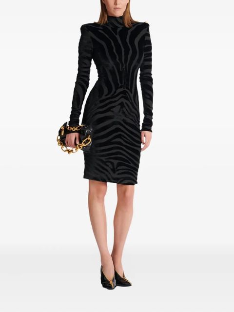 Balmain zebra-print midi dress - Black - zdjęcie produktu nr 2