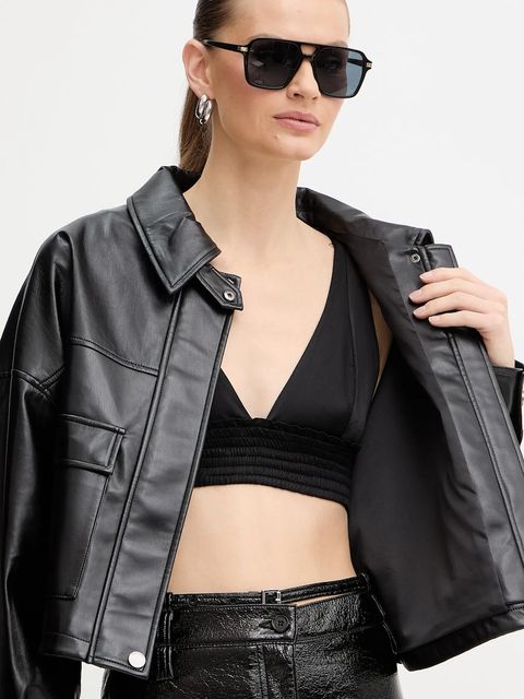 Guess kurtka FLAMINIA kolor czarny przejściowa oversize W5BL87 WF8P0 - zdjęcie produktu nr 2