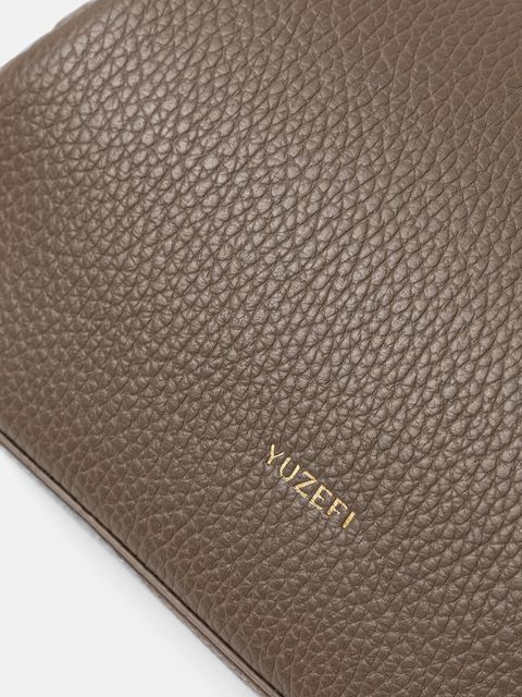 Yuzefi torebka skórzana OYSTER kolor szary YUZSS25-HB-MOYC-L052