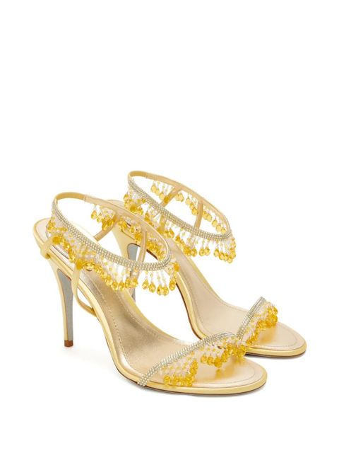 René Caovilla Jahanara beaded heeled sandals - Yellow - zdjęcie produktu nr 2
