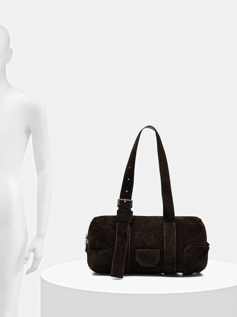 AllSaints torebka zamszowa kolor brązowy W617XD