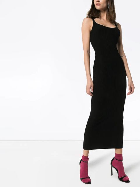 Rabanne ribbed-knit maxi dress - Black
