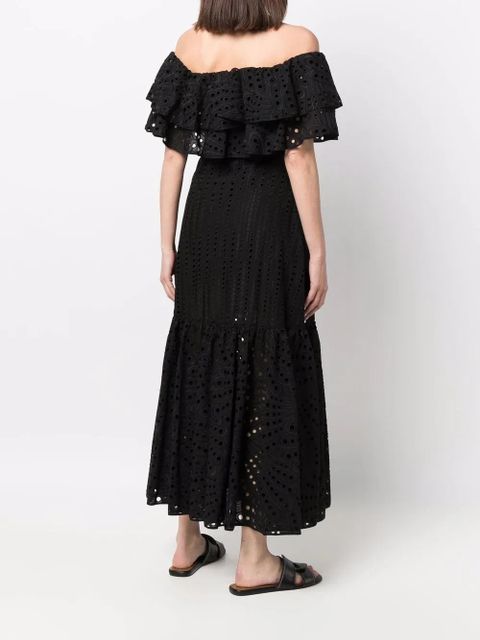 Charo Ruiz Ibiza Isabella broderie anglaise midi dress - Black