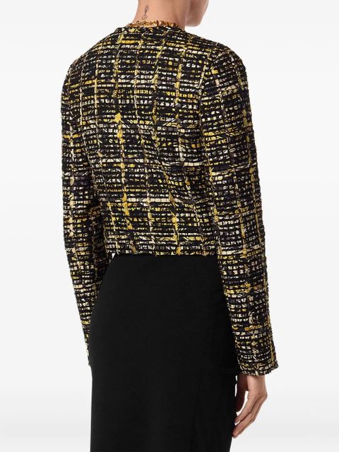 Versace tweed zip-front jacket - Black